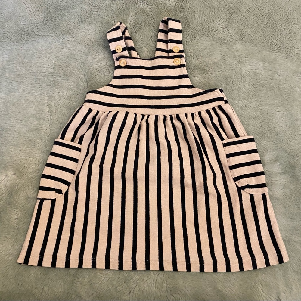 Black and cream striped toddler dress